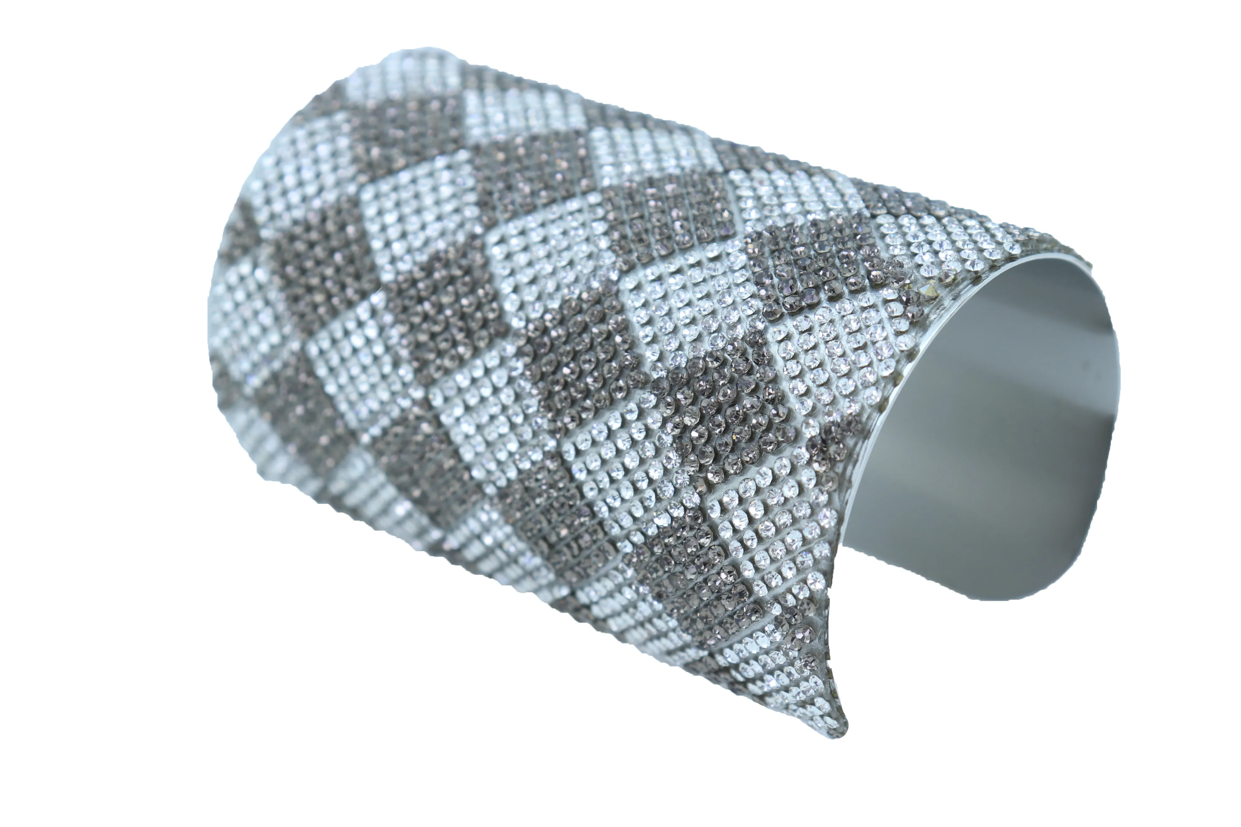 Women Long Cuff Bracelet Silver Metal Geometric Square Bling One Size