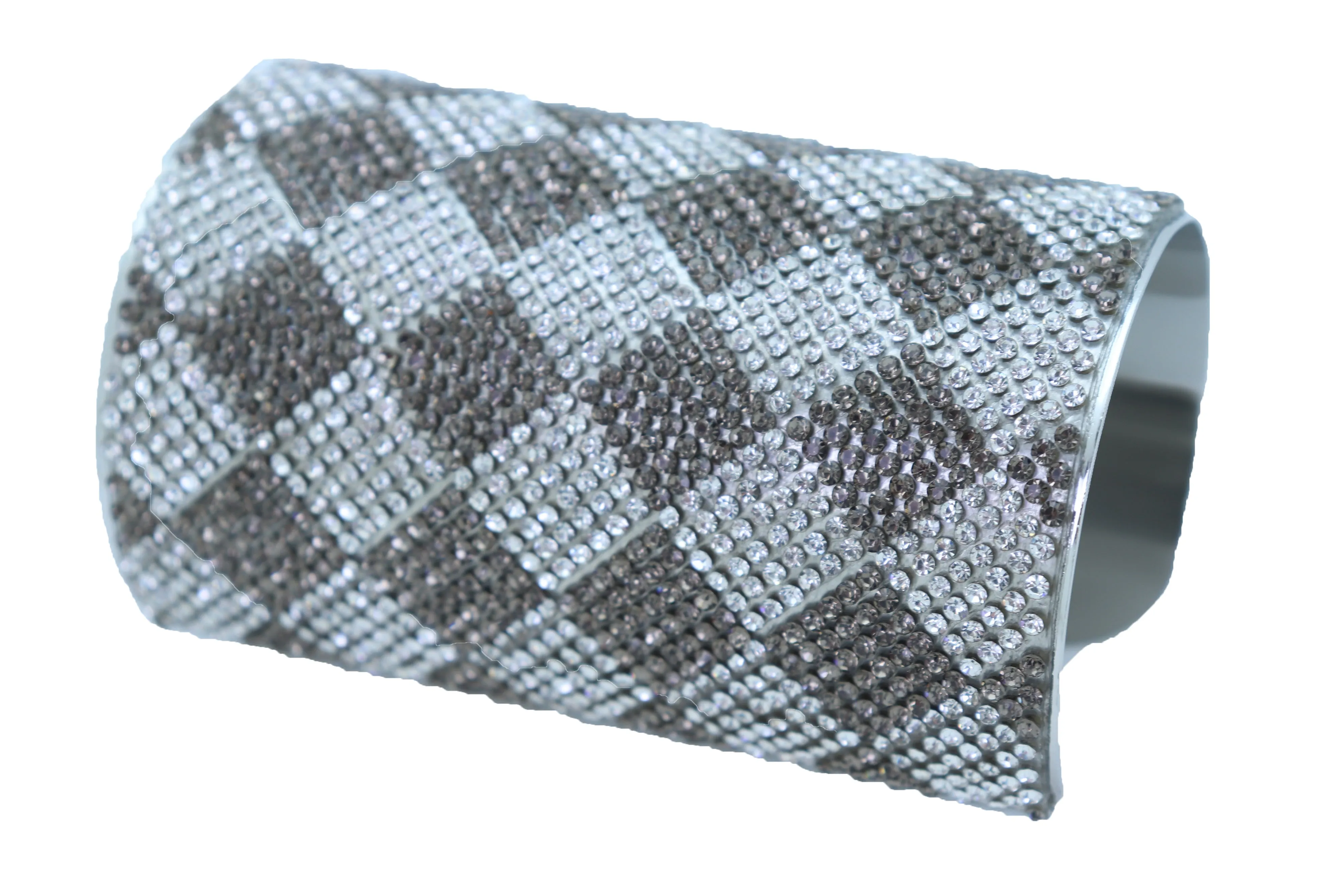 Women Long Cuff Bracelet Silver Metal Geometric Square Bling One Size