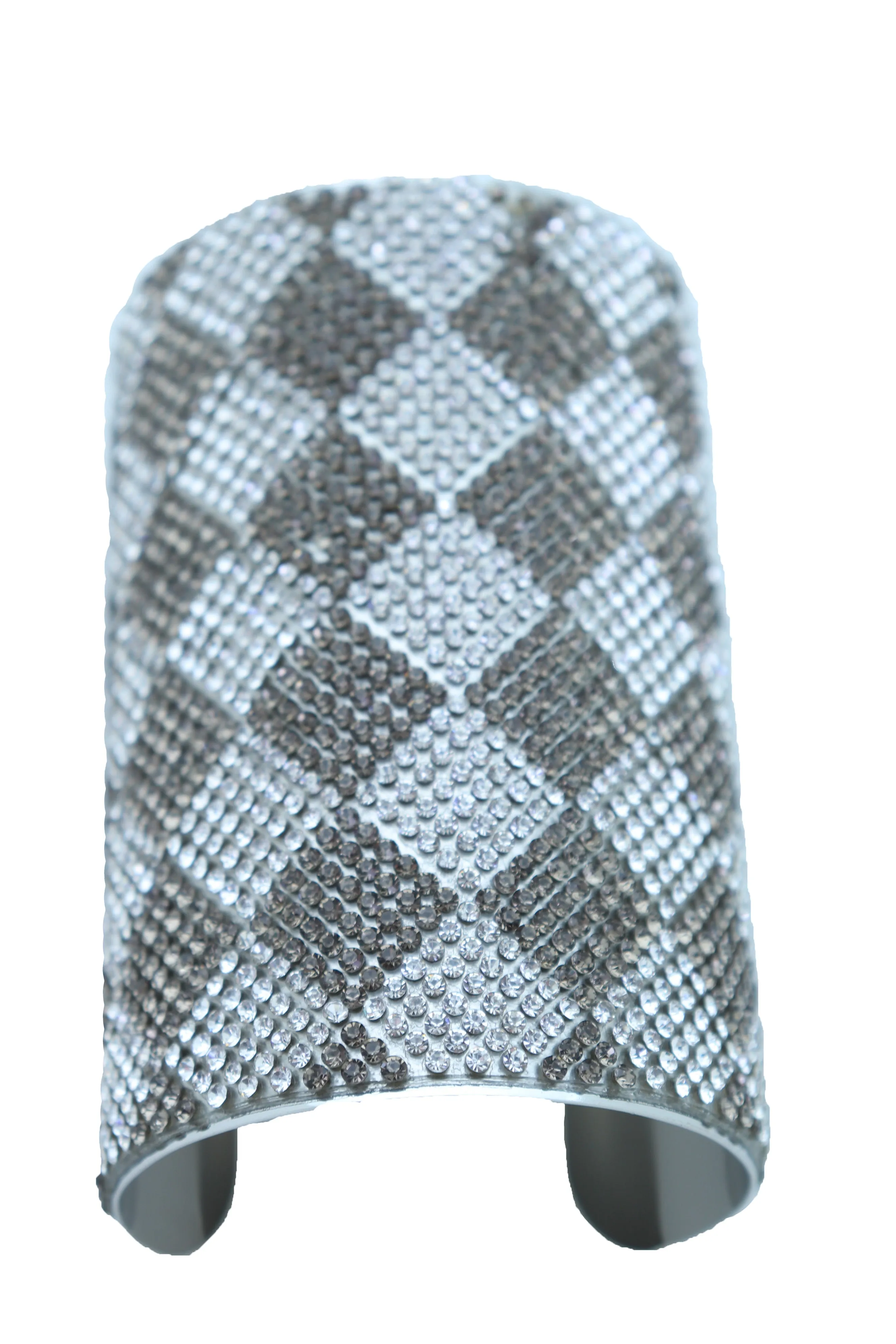 Women Long Cuff Bracelet Silver Metal Geometric Square Bling One Size