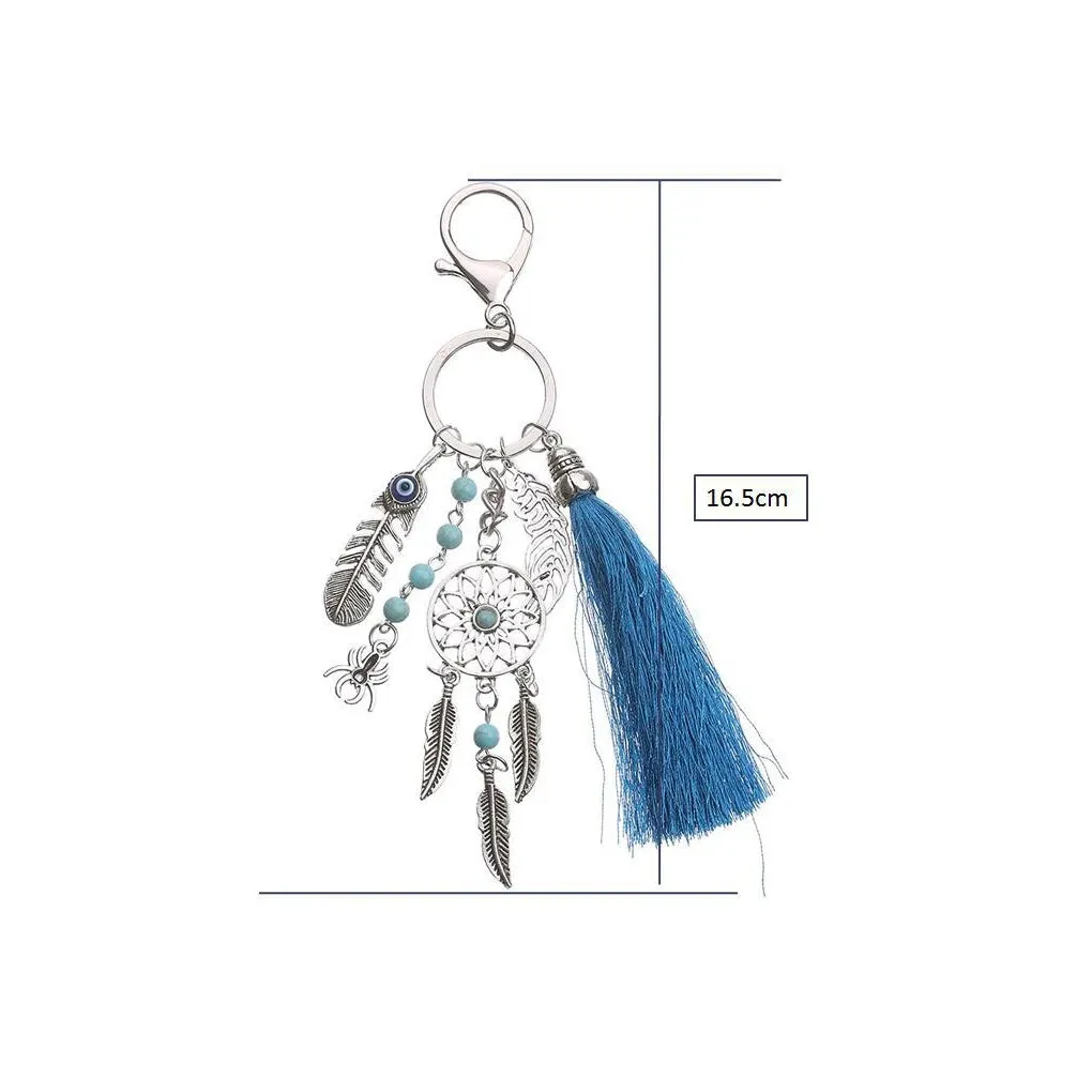 Women’s Dreamcatcher Keychain Boho Tassel Leaf Pendant