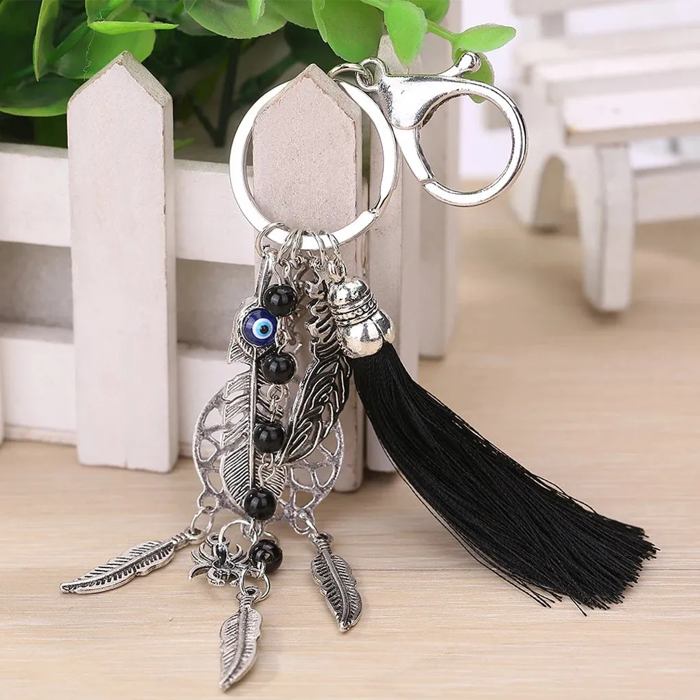 Women’s Dreamcatcher Keychain Boho Tassel Leaf Pendant