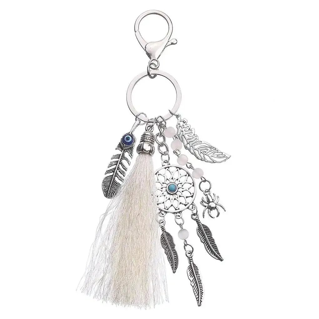 Women’s Dreamcatcher Keychain Boho Tassel Leaf Pendant