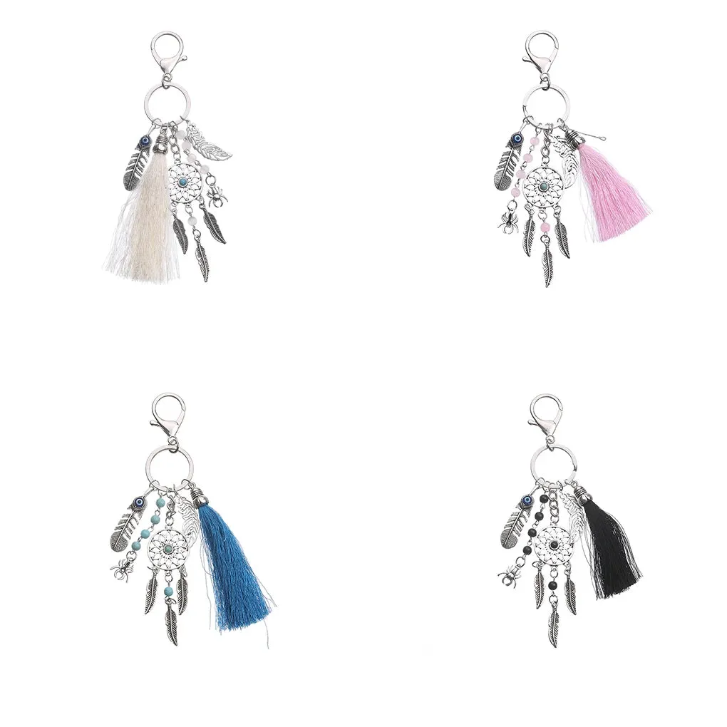 Women’s Dreamcatcher Keychain Boho Tassel Leaf Pendant