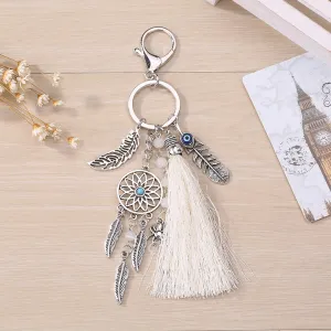 Women’s Dreamcatcher Keychain Boho Tassel Leaf Pendant