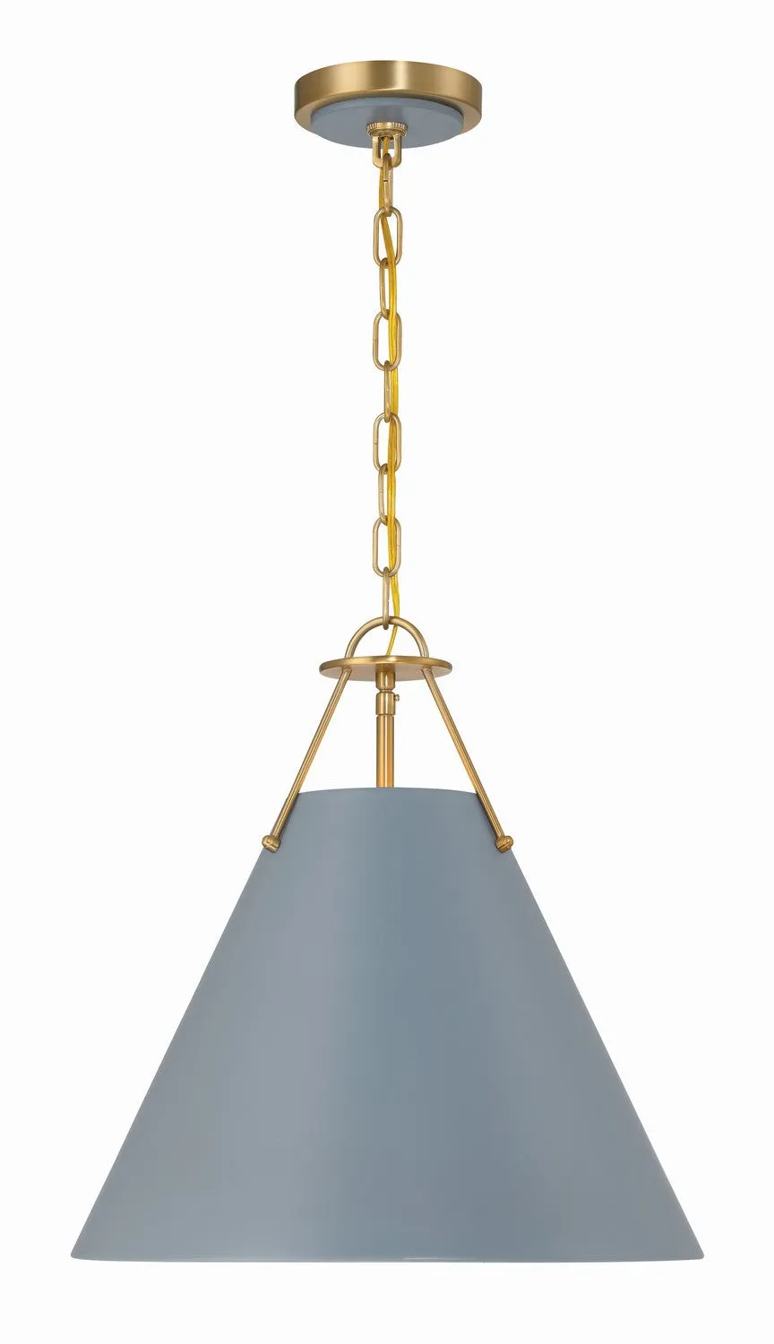 Xavier 3-Light Pendant in Vibrant Gold & Blue