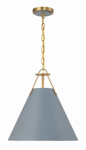 Xavier 3-Light Pendant in Vibrant Gold & Blue