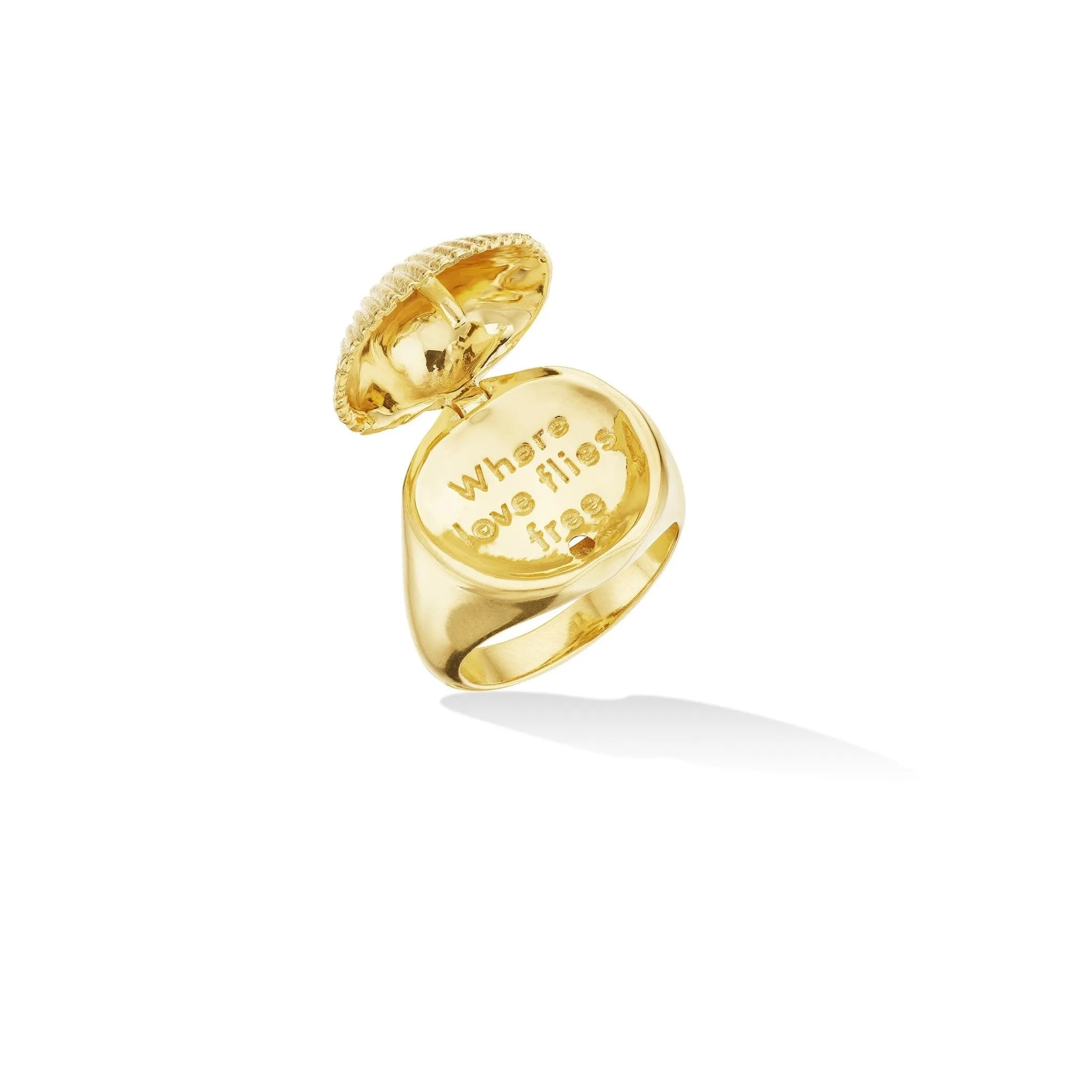 Yellow Gold Shell Pinky Ring