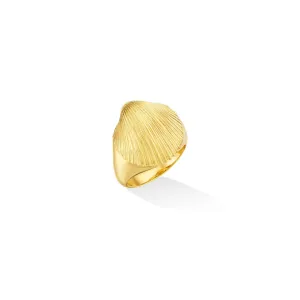 Yellow Gold Shell Pinky Ring